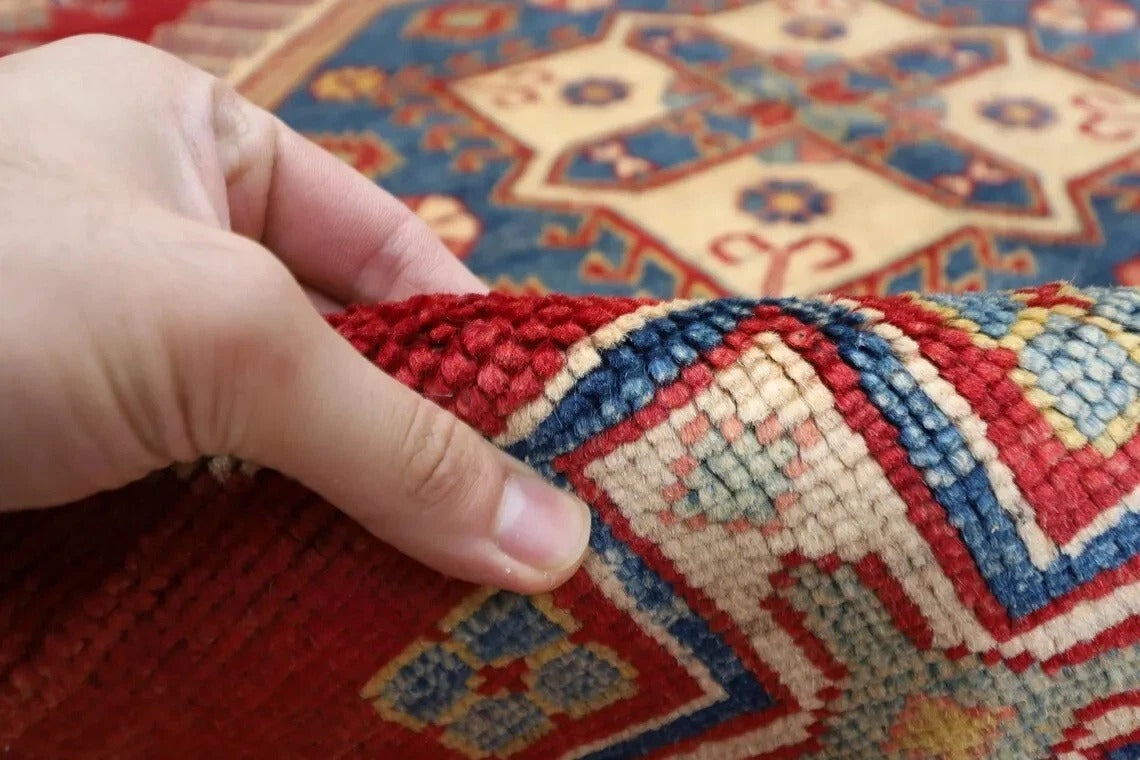 206 x 283 cm | Kazak Afghan Tribal Hand Knotted Carpet