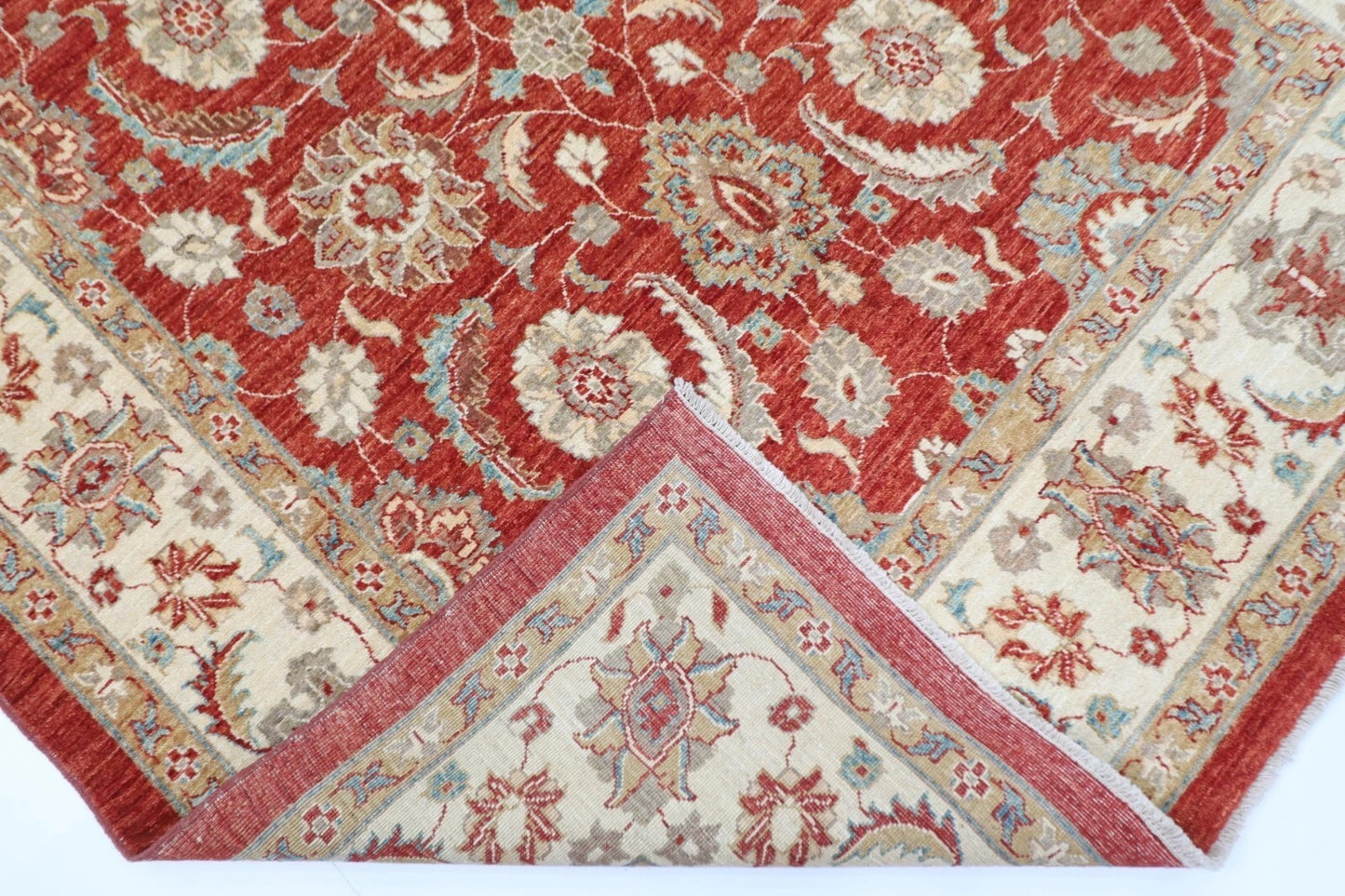 172 x 201 cm | Oriental Afghan Tribal Hand Knotted Veg Dye Wool Carpet