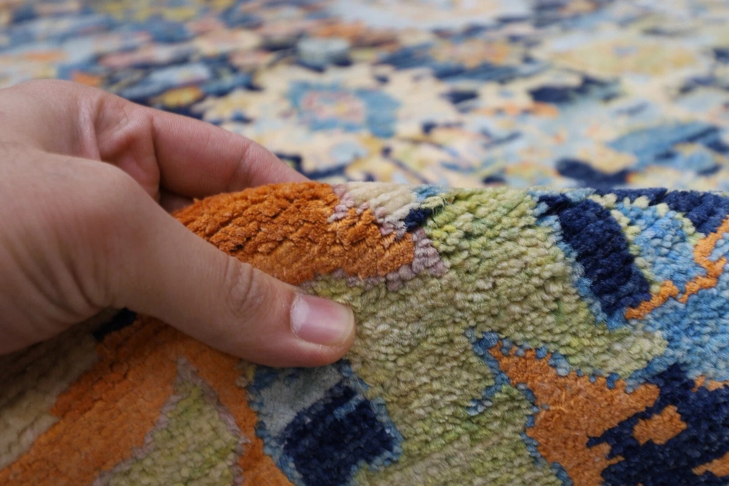 195 x 303 cm | Abstract Silk / Wool Afghan Tribal Hand Knotted Carpet