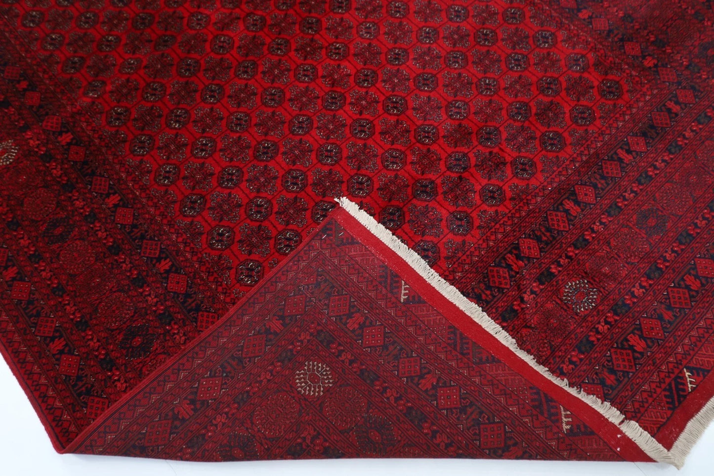 200 x 298 cm | Bokhara Afghan Tribal Hand Knotted Carpet