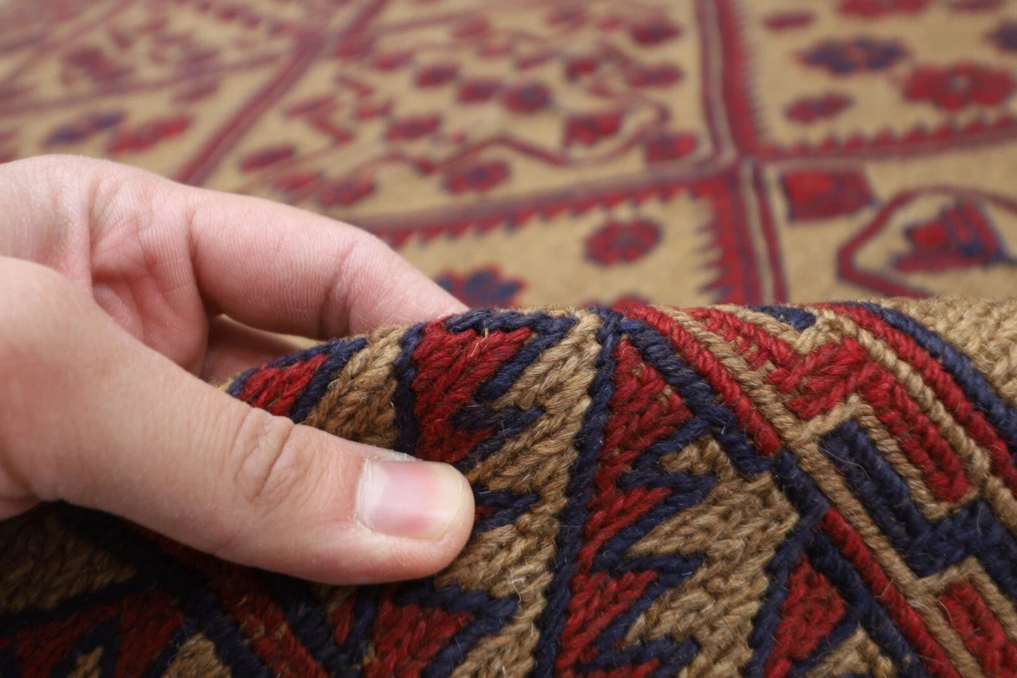 163 x 230 cm | Kilim Afghan Tribal Hand Knotted Veg Dye Wool Carpet