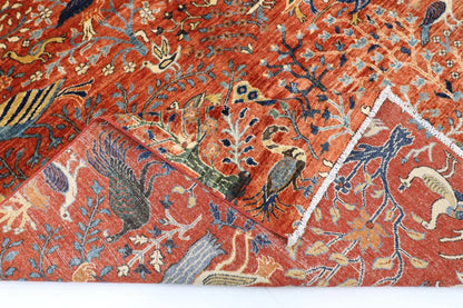 200 x 292 cm | Birds Afghan Tribal Hand Knotted Carpet