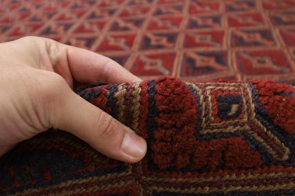 190 x 259 cm | Barjesta Red Flat Weaved Afghan Tribal Hand Knotted Carpet Kilim