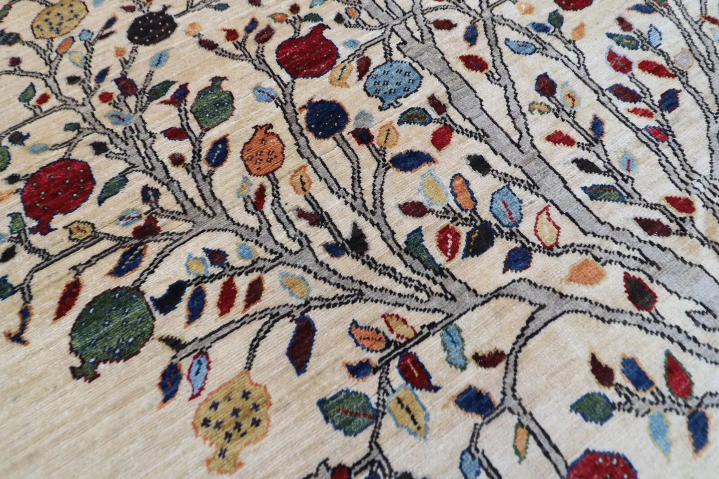 176 x 245 cm | Beige Afghan Tribal Hand Knotted Veg Dye Wool Carpet