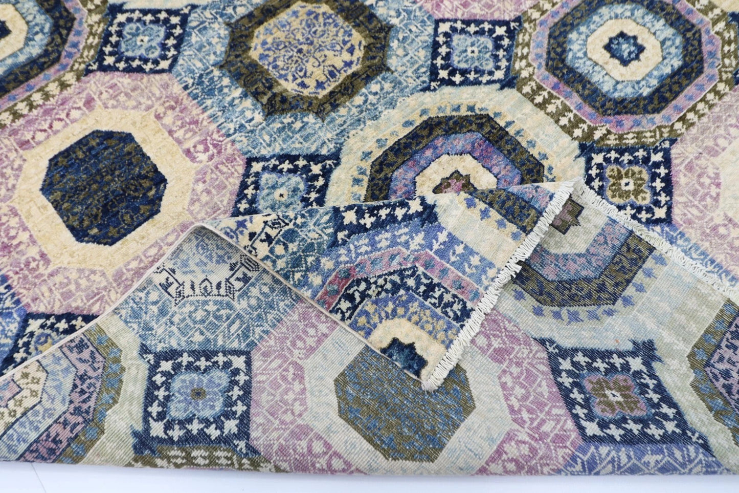 169 x246 cm | Mamluk Afghan Tribal Hand Knotted Veg Dye Wool Carpet