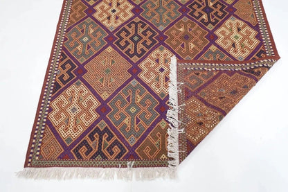 153 x 199 cm | Flat Weave Afghan Tribal Hand Knotted Veg Dye Wool Kilim