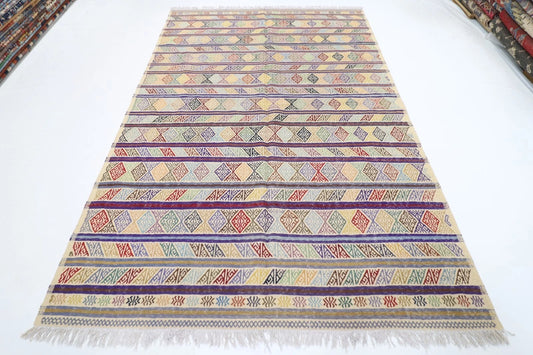 195 x 299 cm | Flat weaved Afghan Tribal Hand Knotted Carpet