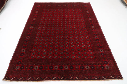 208 x 252 cm | Fine Mori Bokhara Afghan Tribal Hand Knotted Carpet