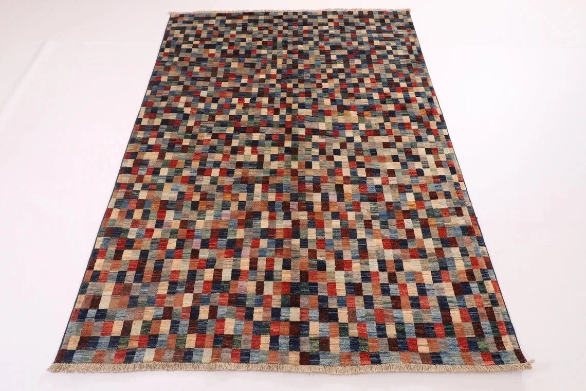 149 x 204 cm | Gabbeh Afghan Tribal Hand Knotted Veg Dye Wool Carpet