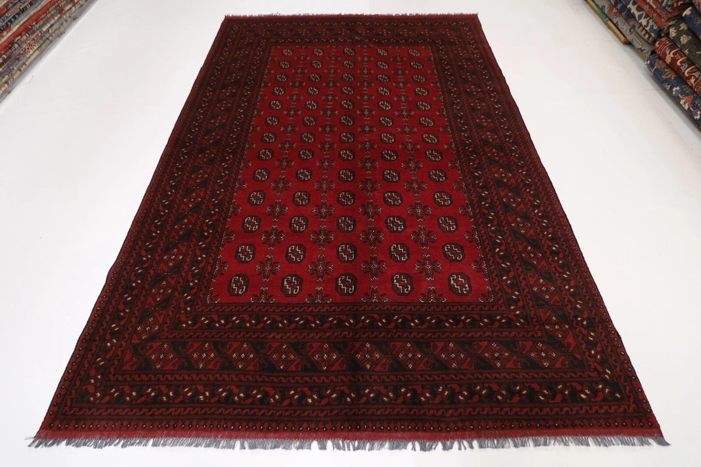 200 x 293 cm | Akja Bokhara Afghan Tribal Hand Knotted Carpet