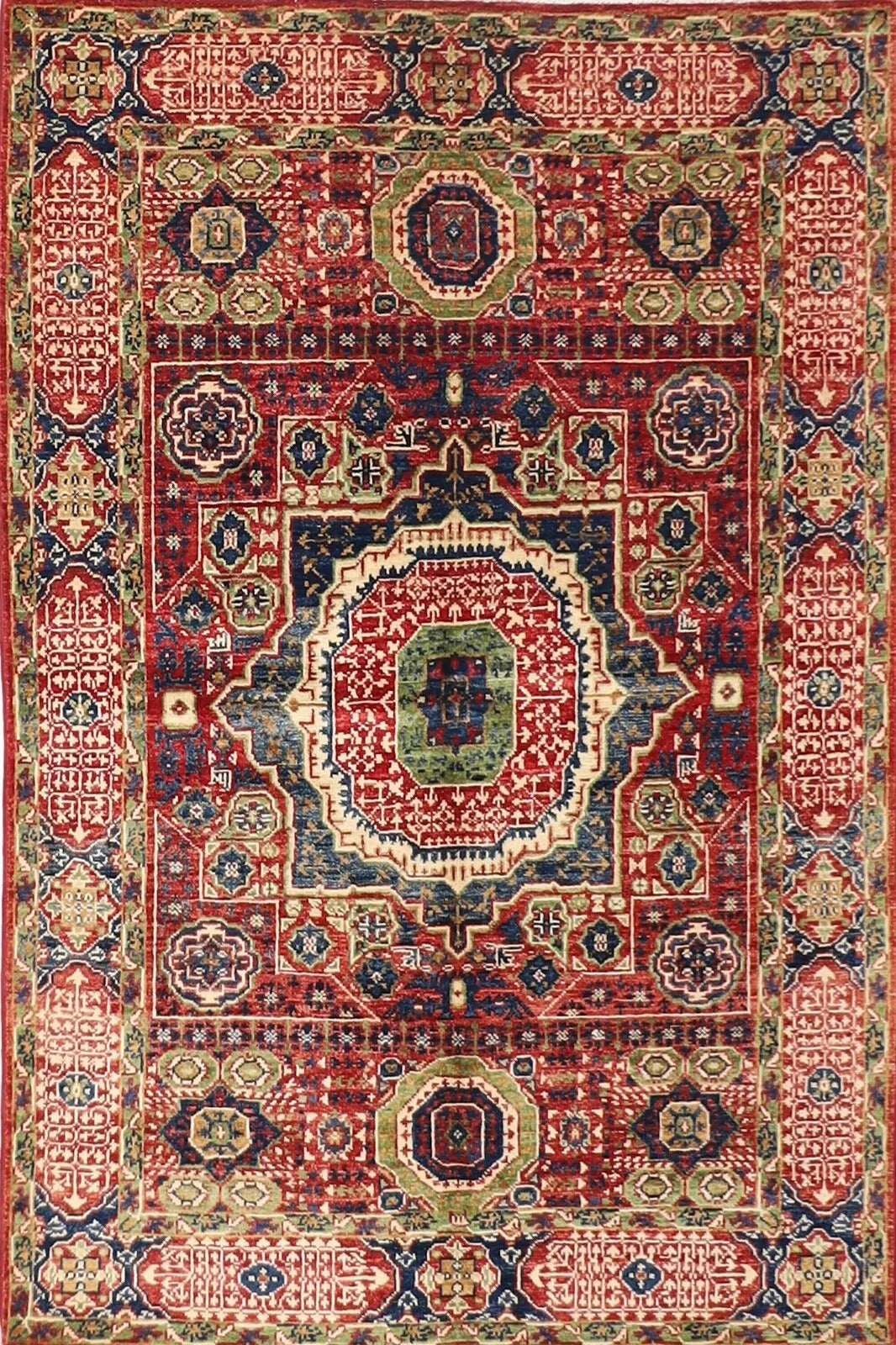 123 x 173 cm | Mamluk Afghan Tribal Hand Knotted Veg Dye Wool carpet