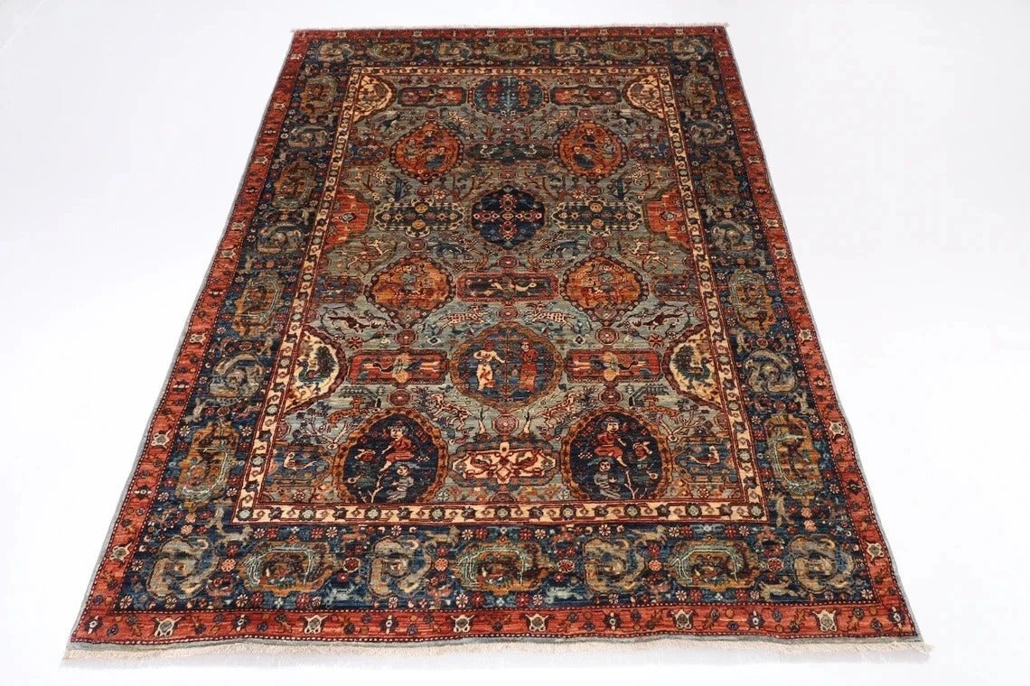 149 x 204 cm | Kerman Afghan Tribal Hand Knotted Veg Dye Wool Carpet