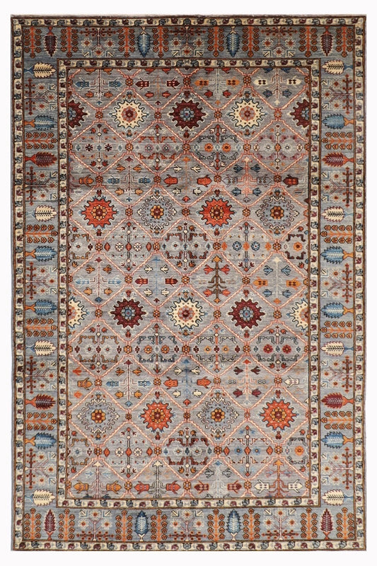158 x 244 cm | Aryana Afghan Tribal Hand Knotted Veg Dye Wool Carpet