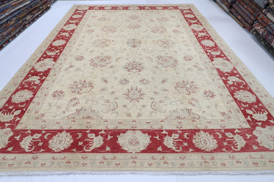 303 x 416 cm | Beige Chobi Afghan Tribal Hand Knotted Carpet
