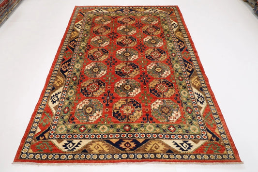 184 x 240 cm | Ersari Afghan Tribal Hand Knotted Veg Dye Wool Carpet