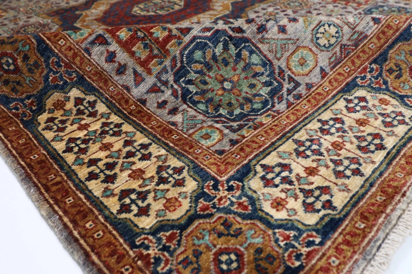 153 x 201 cm | Mamluk Afghan Tribal Hand Knotted Veg Dye Wool carpet