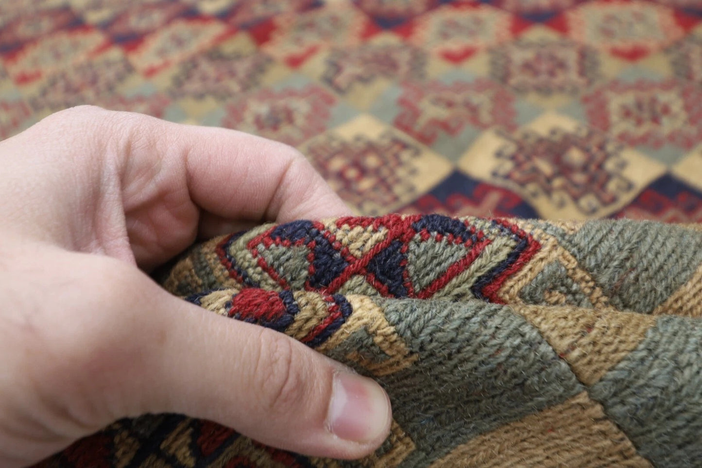 229 x 301 cm | Sumak Afghan Tribal Hand Knotted Kilim