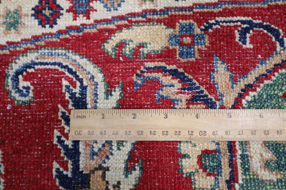 278 x 276 cm | Kazak Afghan Tribal Hand Knotted Wool Round Carpet