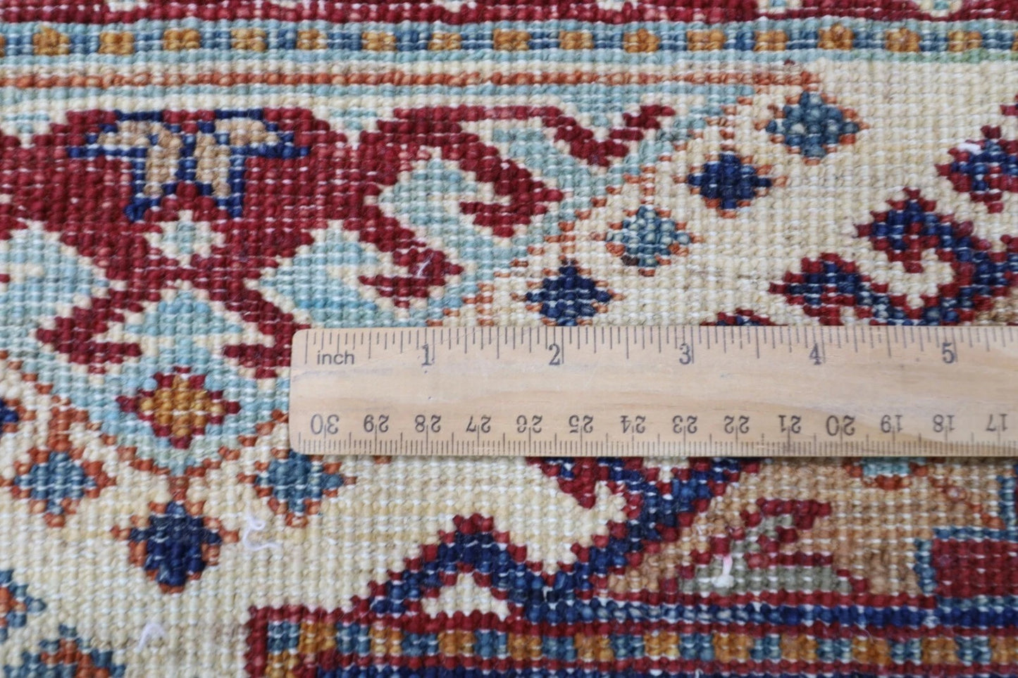 183 x 270 cm |  Kazak Green Afghan Tribal Hand Knotted Veg Dye Wool carpet