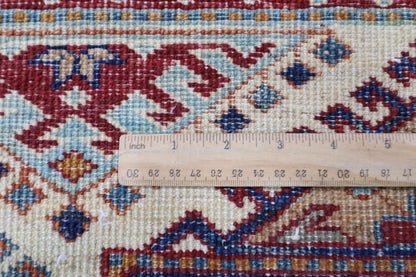 183 x 270 cm |  Kazak Green Afghan Tribal Hand Knotted Veg Dye Wool carpet