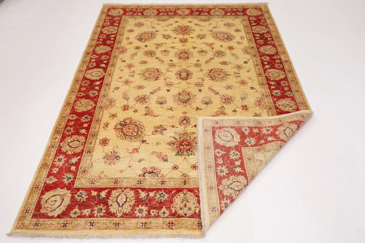 177 x 241 cm | Chobi Afghan Tribal Hand Knotted Veg Dye Wool Carpet