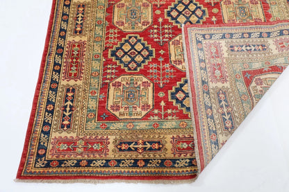 172 x 253 cm | Kazak Afghan Tribal Hand Knotted Veg Dye Wool Carpet