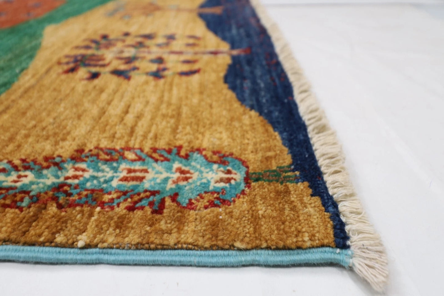 173 x242 cm | Afghan Tribal Hand Knotted Veg Dye Wool Carpet