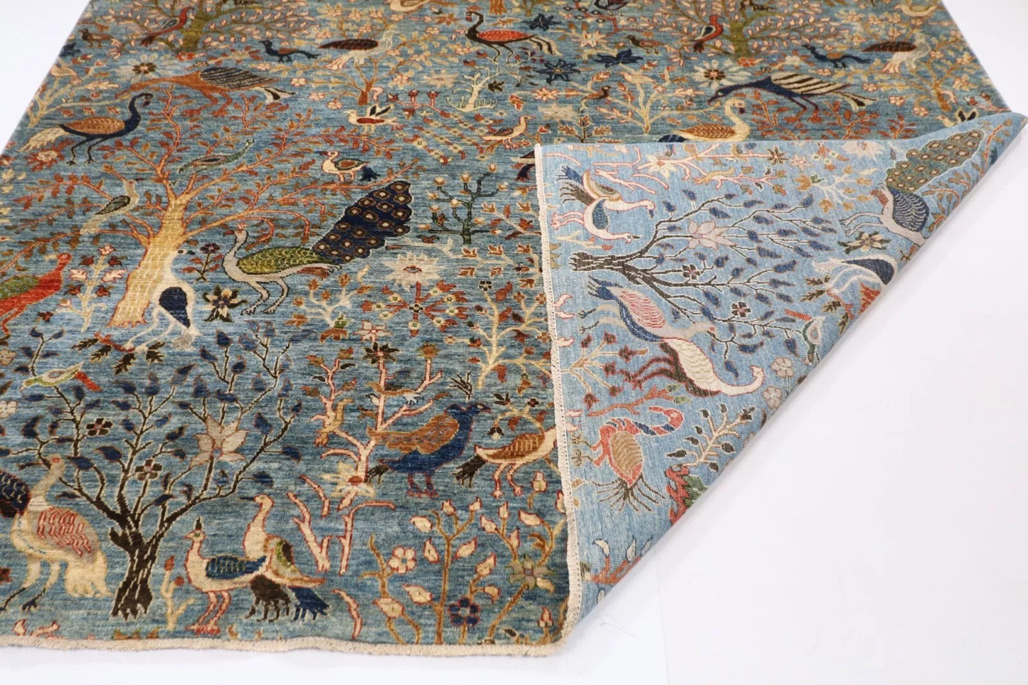 252 x 299 cm | Birds Afghan Tribal Hand Knotted Carpet
