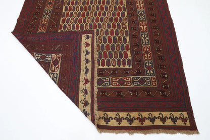 188 x 245 cm | Vintage Kilim Afghan Tribal Hand Knotted Veg Dye Wool Carpet
