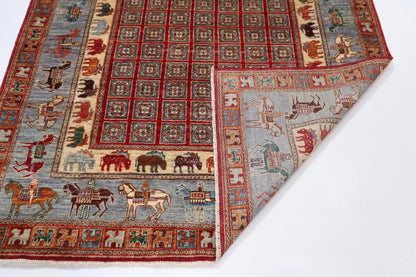 172 x 246 cm | Pazyryk Afghan Tribal Hand Knotted Veg Dye Wool Carpet