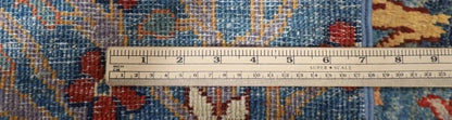 377 x 558 cm | Birds Blue Afghan Tribal Hand Knotted Carpet
