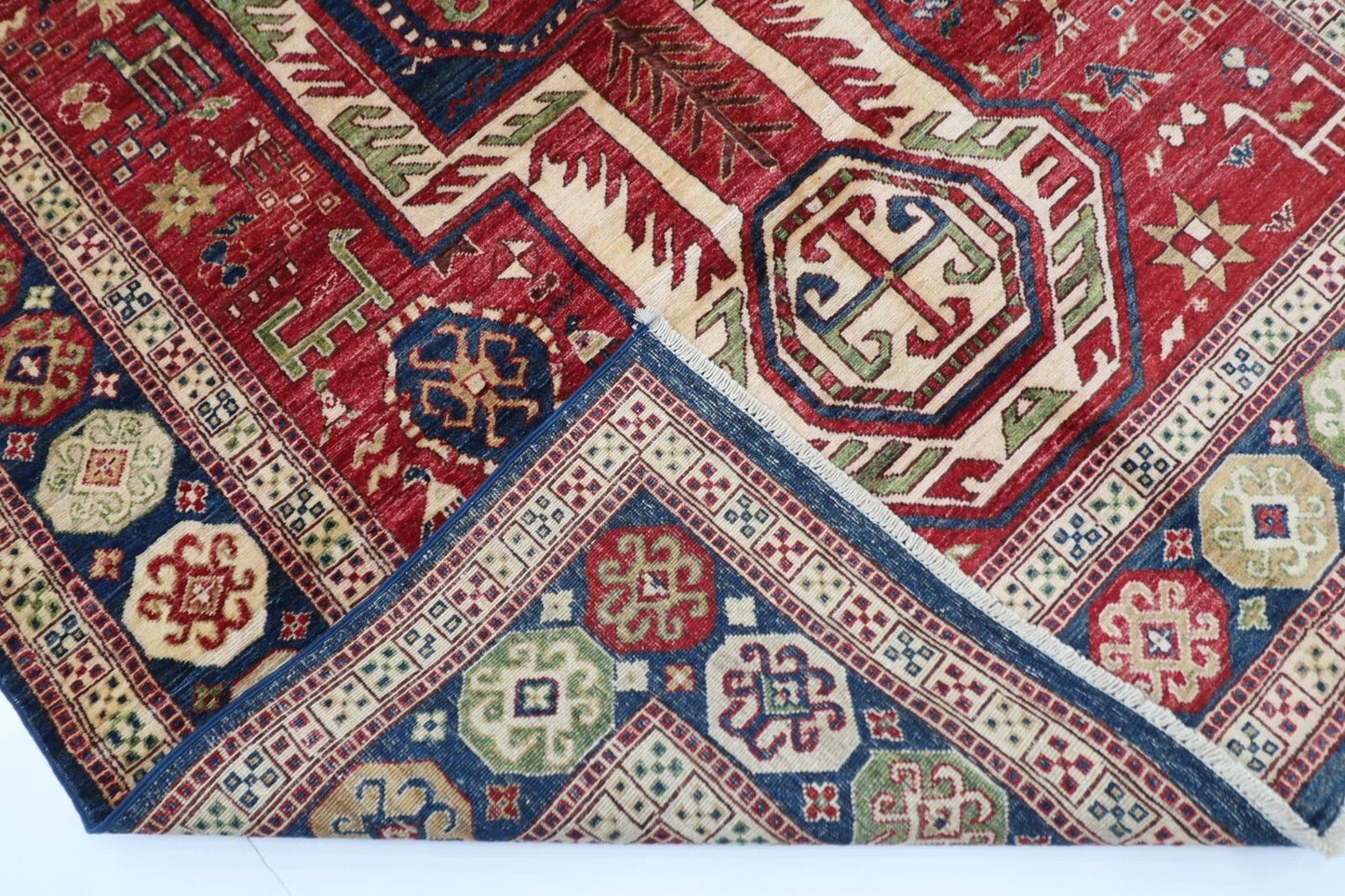 173 x 238 cm | Serapi Afghan Tribal Hand Knotted Veg Dye Wool Carpet