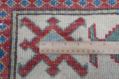 145 x 184 cm | Kazak Tribal Hand Knotted Veg Dye Wool Carpet