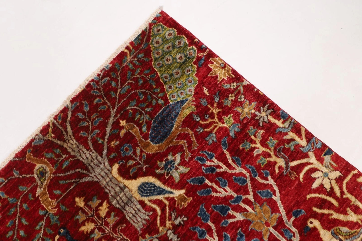 248 x 308 cm | Birds Afghan Tribal Hand Knotted Carpet