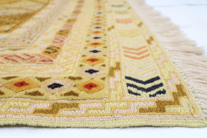 146 x 195 cm | Flat Weave Afghan Tribal Hand Knotted Veg Dye Wool Kilim