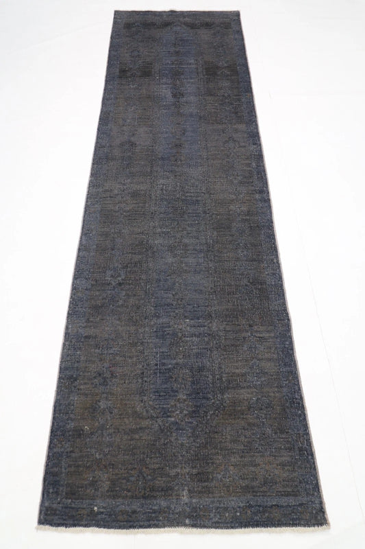 80 x 274 cm | Grey Afghan Tribal Hand Knotted Wool Runner