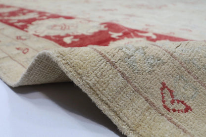 303 x 416 cm | Beige Chobi Afghan Tribal Hand Knotted Carpet