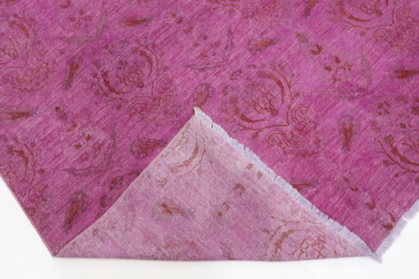 177 x 257 cm | Gabbeh Purple Afghan Tribal Hand Knotted Veg Overdye  Wool Carpet