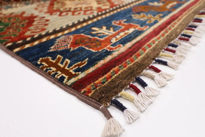 196 x 299 cm | Striped Afghan Tribal Hand Knotted Carpet