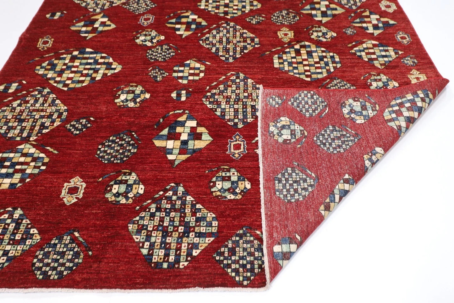 250 x 296 cm | Pomegranate Afghan Tribal Hand Knotted Carpet