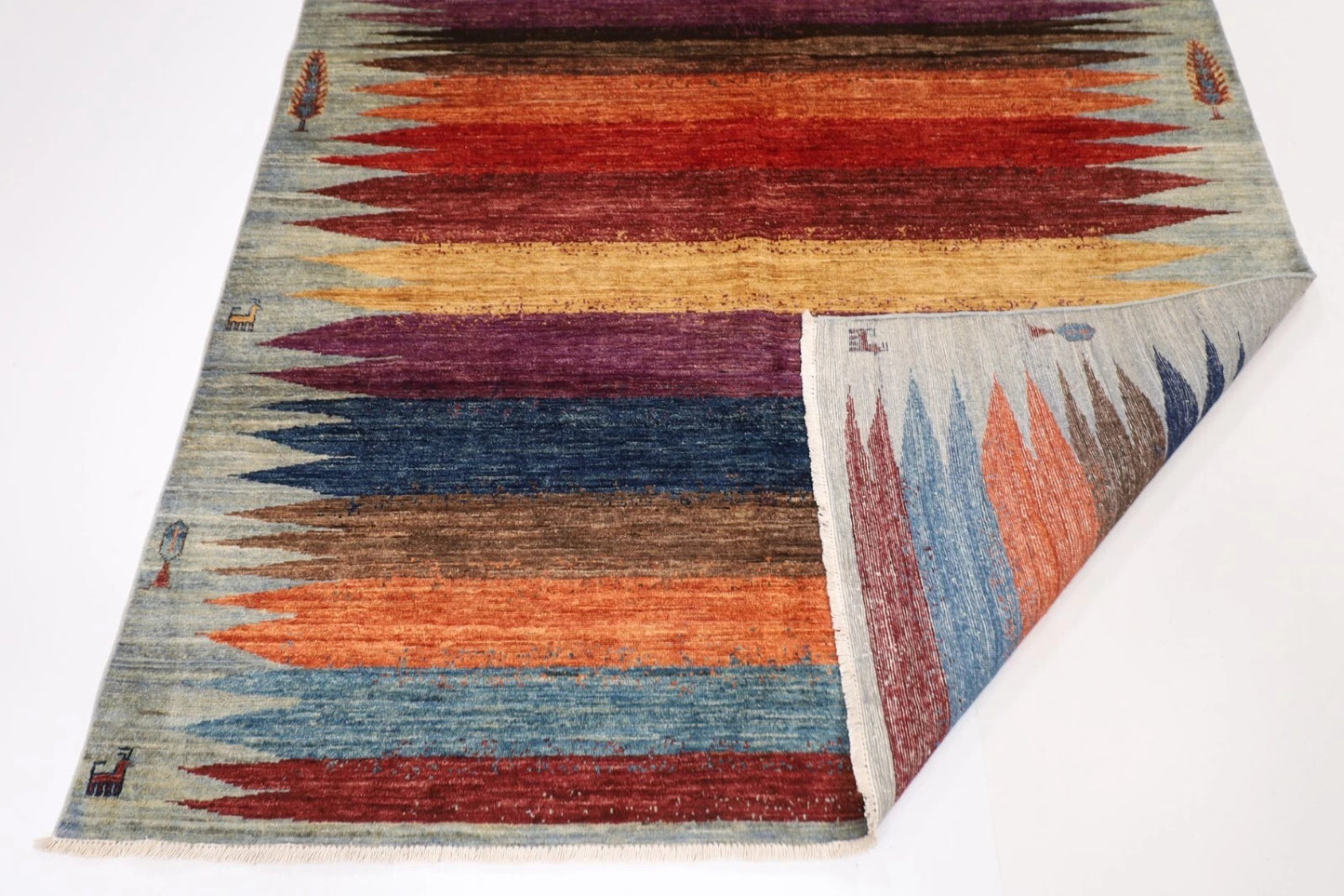 178 x 271 cm | Gabbeh Animal Afghan Tribal Hand Knotted Veg Dye Wool Carpet
