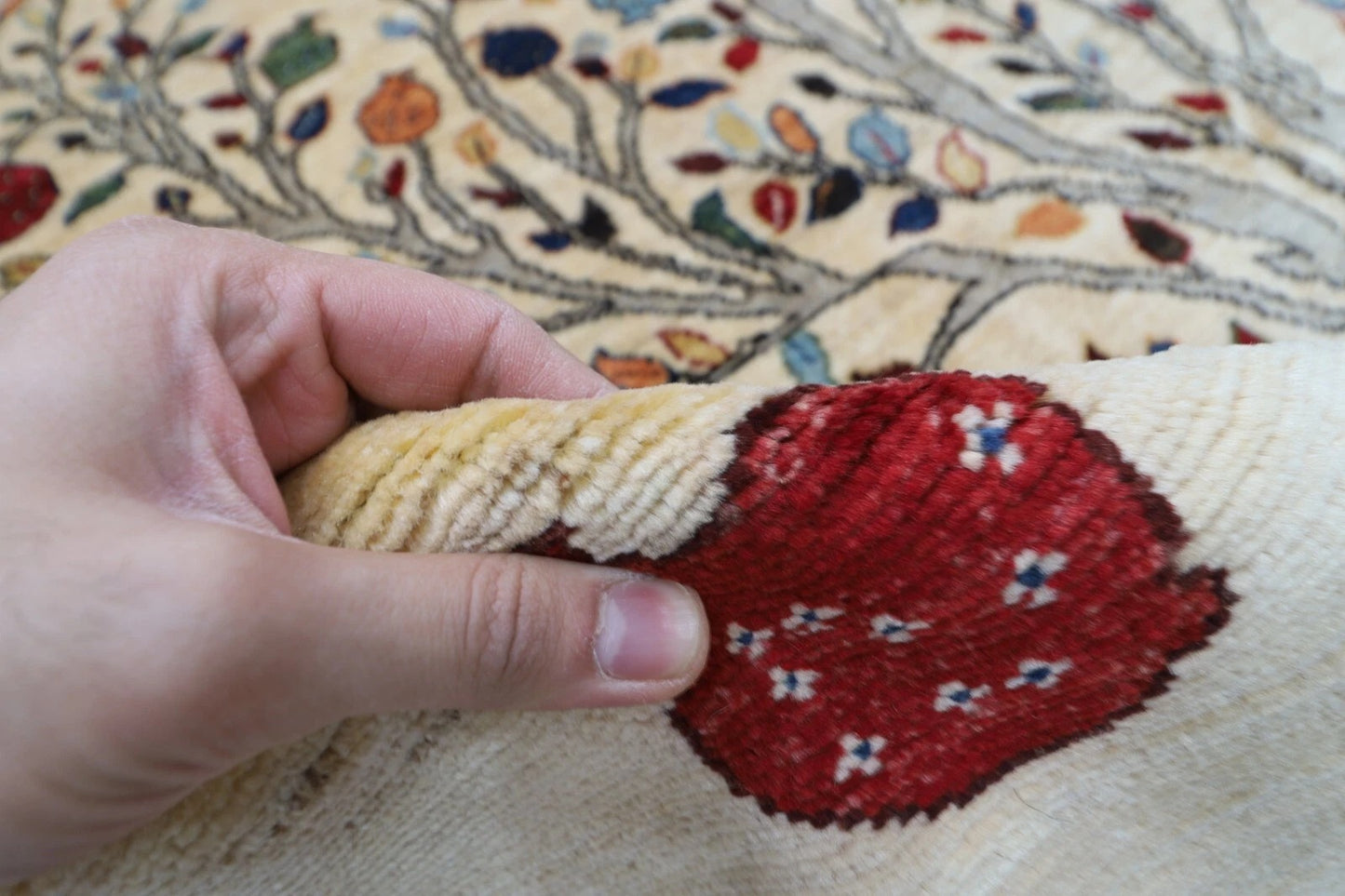 176 x 245 cm | Beige Afghan Tribal Hand Knotted Veg Dye Wool Carpet