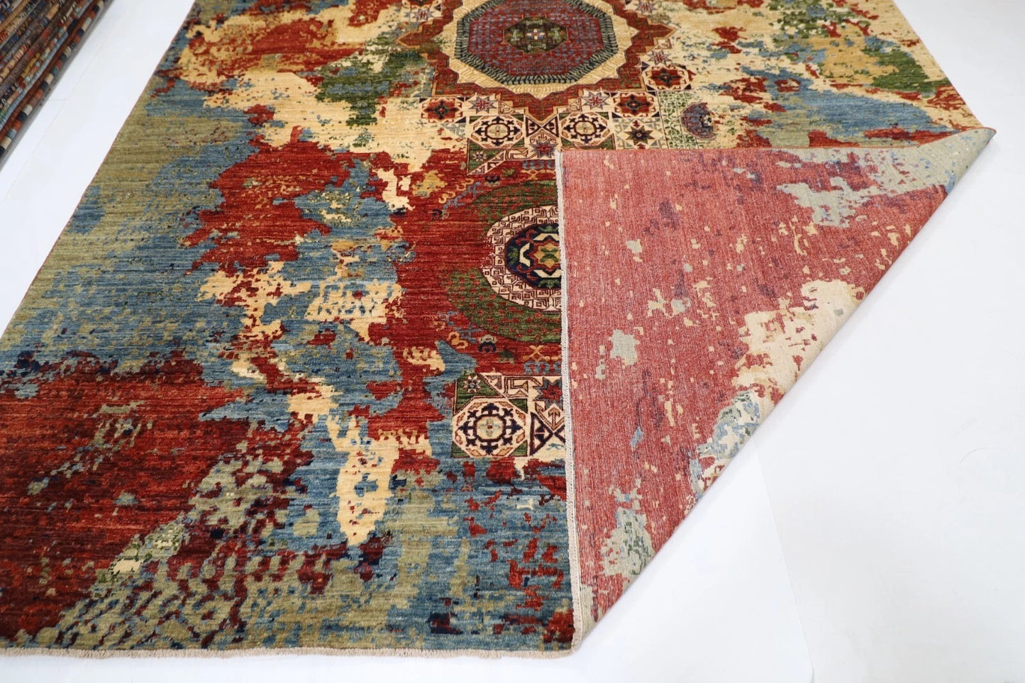307 x 435 cm | Abstract Mamluk Afghan Hand Knotted Carpet