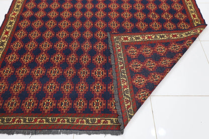 222 x 244 cm | Sumak Flat Weave Afghan Tribal Hand Knotted Veg Dye Wool Carpet