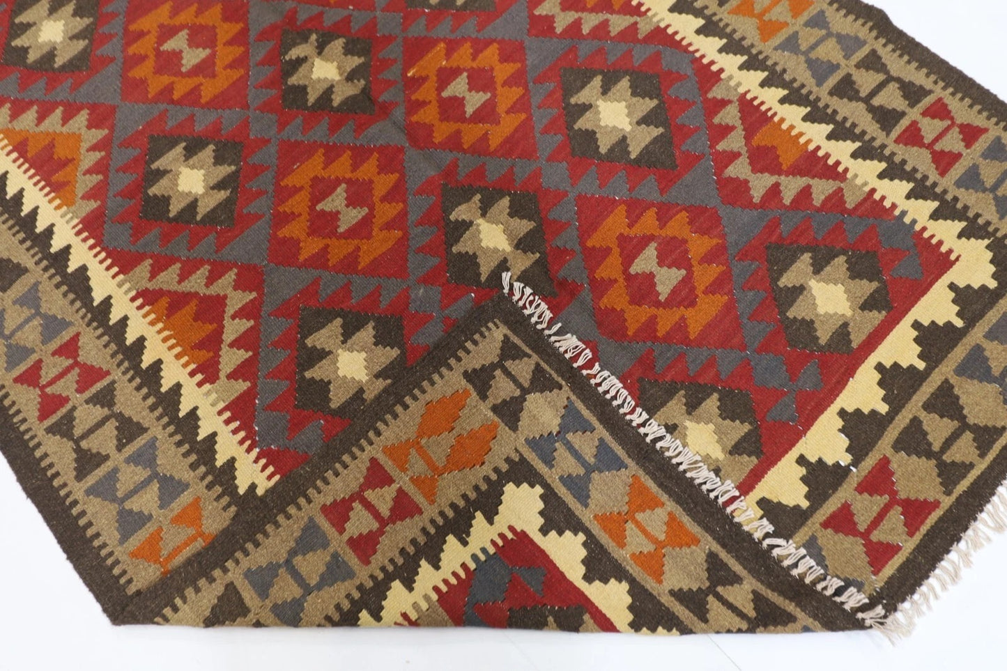 157 x 250 cm | Flat Weave Afghan Tribal Hand Knotted Veg Dye Wool Carpet
