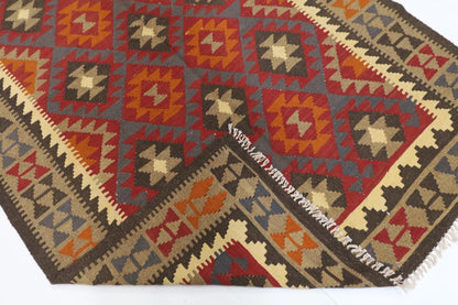 157 x 250 cm | Flat Weave Afghan Tribal Hand Knotted Veg Dye Wool Carpet