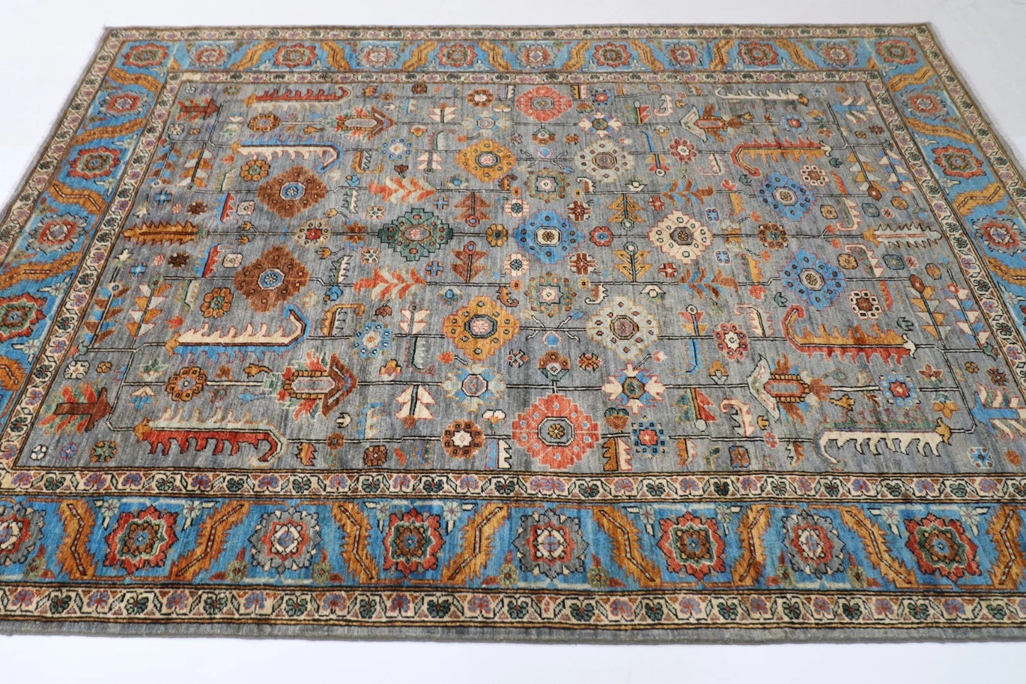 190 x 270 cm |  Bidjar Gray Afghan Tribal Hand Knotted Veg Dye Wool carpet