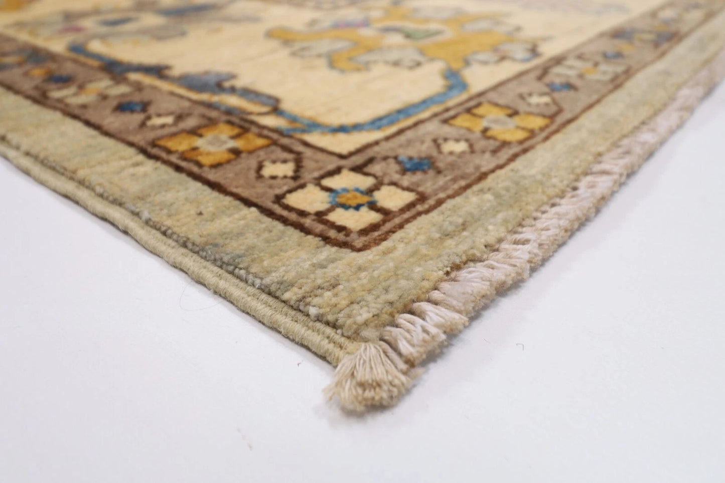 183 x 269 cm | Oushak Gray Afghan Tribal Hand Knotted Veg Dye Wool Carpet
