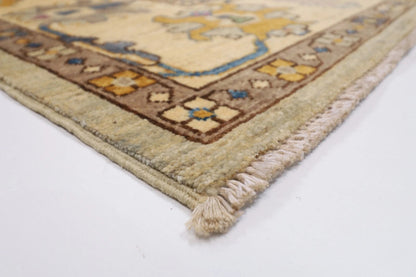183 x 269 cm | Oushak Gray Afghan Tribal Hand Knotted Veg Dye Wool Carpet