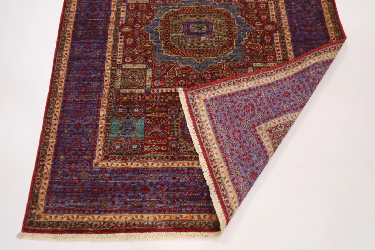 134 x 172 cm | Mamluk Afghan Tribal Hand Knotted Veg Dye Wool carpet